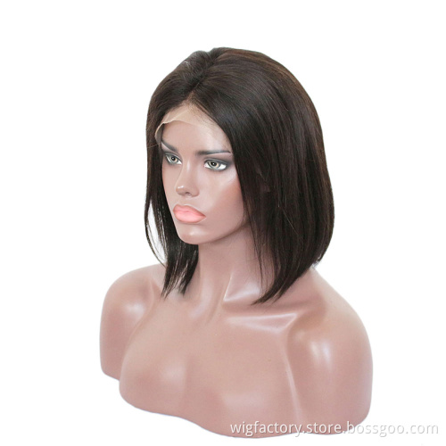 wholesale vigin brazilian bob human hair, 150% density short 4*4 closure bob wig lace frontal bob wig